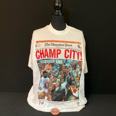 Houston Rockets 1994 Championship T-shirt (L) And Button