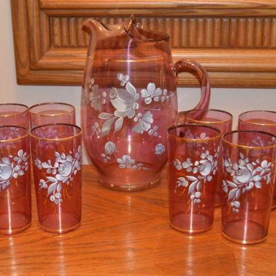 Vintage Pitcher and Glass Set