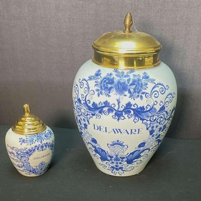 Williamsburg Delft Tobacco Jars