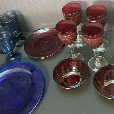 Blue And Red Glass 