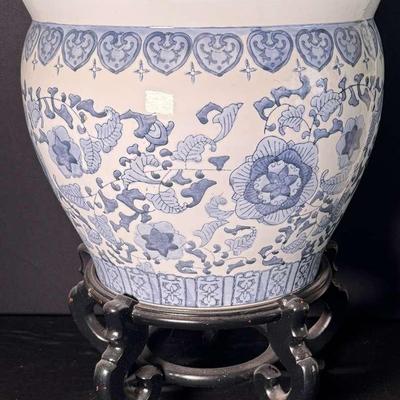 Blue And White Planter