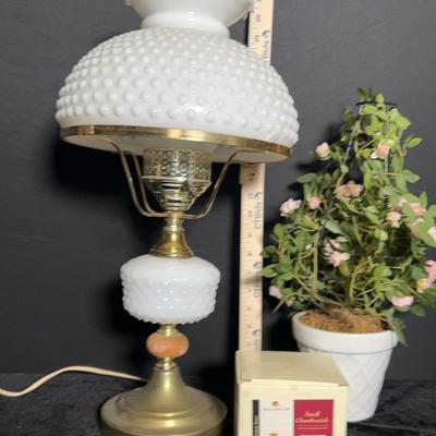 Vintage Fenton Hobnail Milkglass Lamp