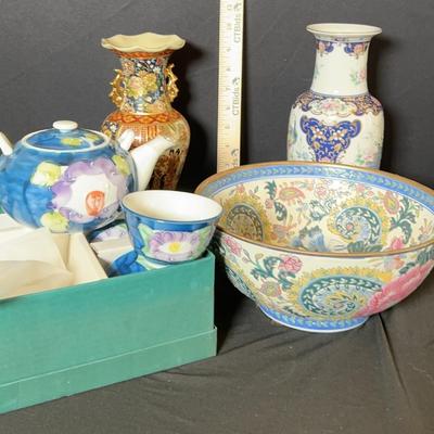 Asian Style Bowls And Tea Set