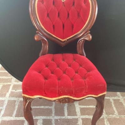 Red Velvet Heart Chair - J.B Van Seiver Co. 