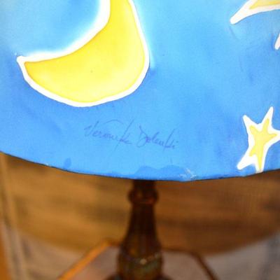 Signed Lampshade with Lamp