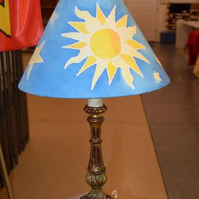 Signed Lampshade with Lamp