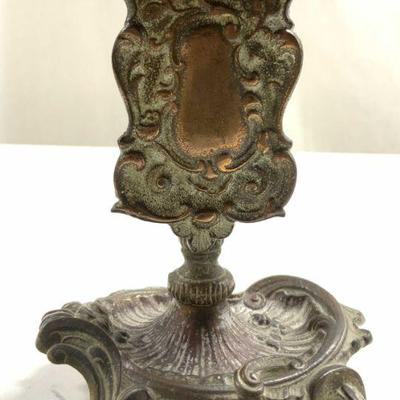 74: Antique Iron Pedestaled Matchbox Holder
