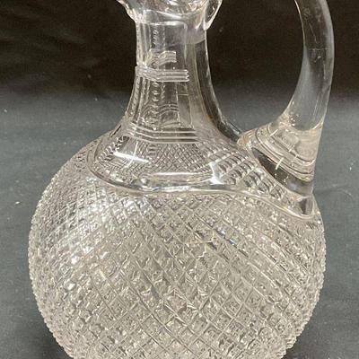 112: Vintage Hand Cut Crystal Decanter Pitcher

