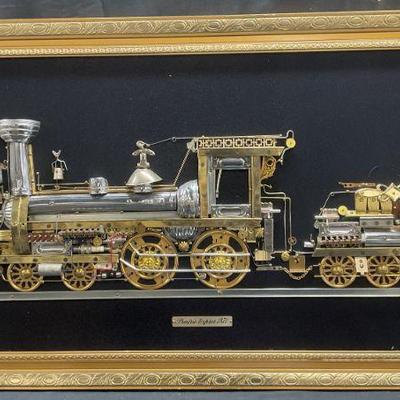 33: Prairie Express 1871 Steam Engine Metal Folk Art
