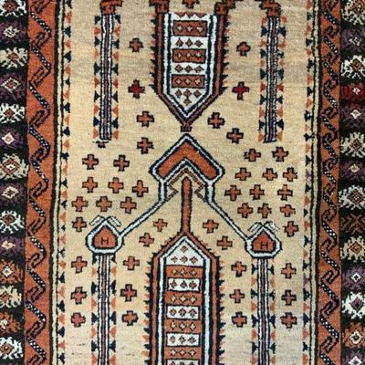 Vintage Handmade Turkoman Wool Area Rug
