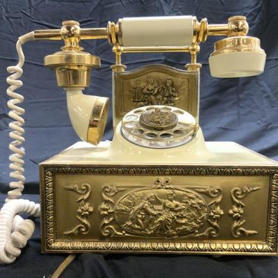 DECO TEL Vtg French Provincial Style Rotary Phone
