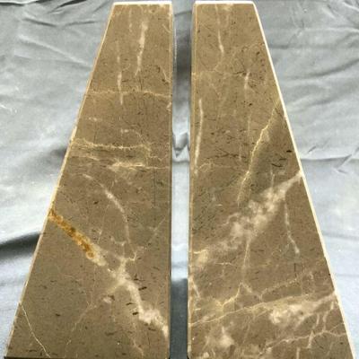 192: Pair Right Trapezoid Form Marble Bookends
