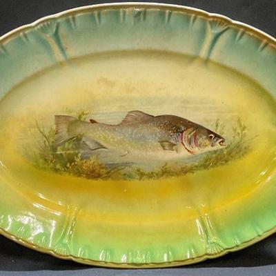 183: Antq Franz Anton Mehlem Porcelain Fish Platter
