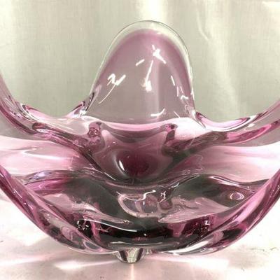 195: JOSEF HOSPODKA CHRIBSKA Pink Floral Cnterpce Bowl
