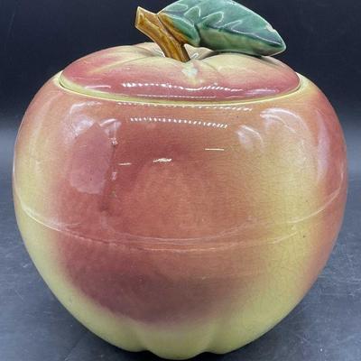 4: MCCOY POTTERY USA Vintage Apple Form Jar, Lidded
