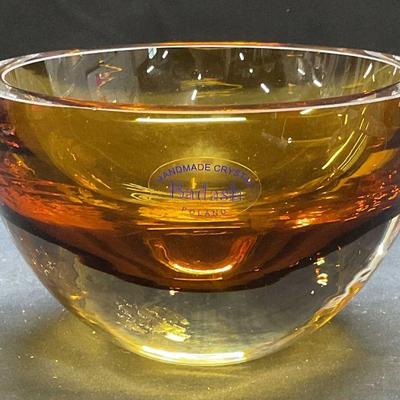 Badash Cased Amber Crystal Bowl, Poland
