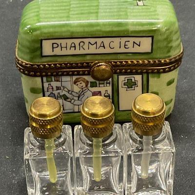 Limoges Porcelain Pharmacy Perfume Trinket Box Fra

