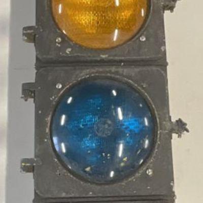 14: Vintage Red, Yellow, Blue Traffic Light 40.5 In Ht
