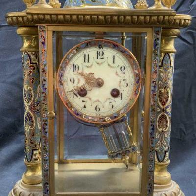 MEDAILLE D’ARGENT French Enameled Mantel Clock
