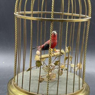 32: KEN D GERMANY Vintage Automaton Bird in Cage
