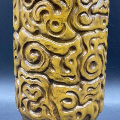 HAEGER USA 4079 Peasant Yellow/Brown Pottery Vase
