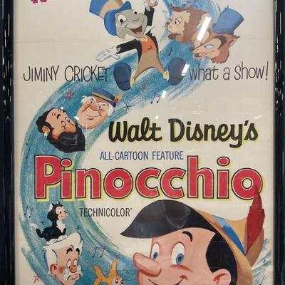 1962 Disney Pinocchio Re Release Litho Poster
