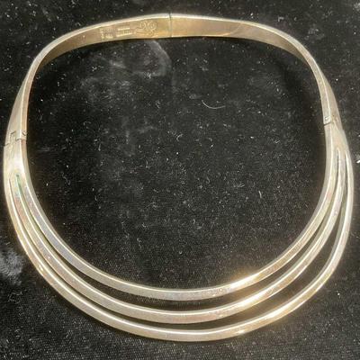 42: JRZ Sterling Silver Collar Necklace, Mexico 3+Ozt

