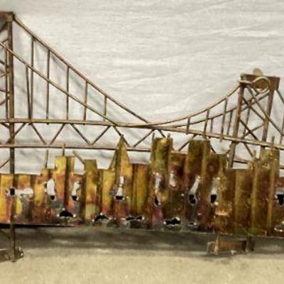 Vntg Curtis Jere Style Metal Bridge Sculpt HK 2ft

