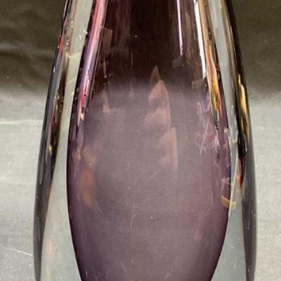 152: MCM Amethyst Sommerso Art Glass Teardrop Vase
