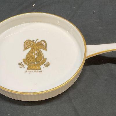 189: MCM Georges BRIARD Gilt Ceramic Tart Dish
