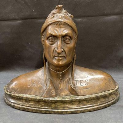 101: Vintage Bronze Bust of Dante Alighieri
