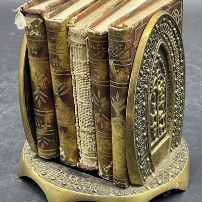 ABADA Brass Bookstand W/ Vintage Judaica Books
