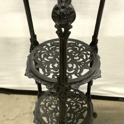 Cast Iron 3 Tier Plant Stand W Paw Feet
