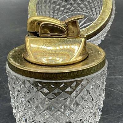 126: WEST GERMANY Vintage Cut Crystal Table Lighter
