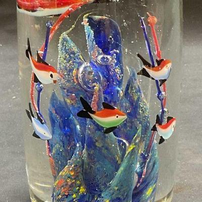 117: Hand Blown Art Glass Fish Aquarium Figural
