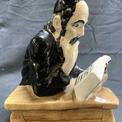 Vintage Hand Painted Porc Judaica Rabbi Figure
