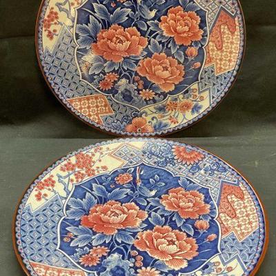 99: Pair Vintage Imari Porcelain Charger Plates
