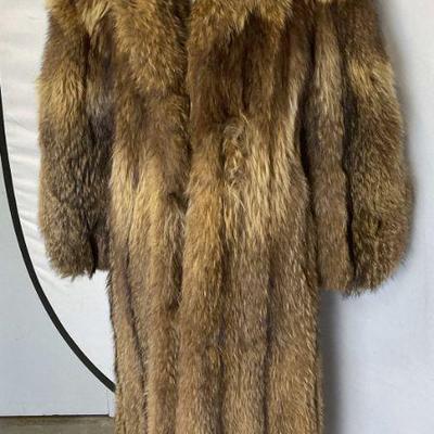 132: Christie Brothers Brown Raccoon Fur Coat

