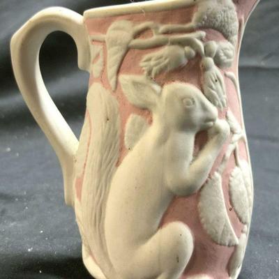 MMA Vtg Porcelain Creamer Dish Pink & White
