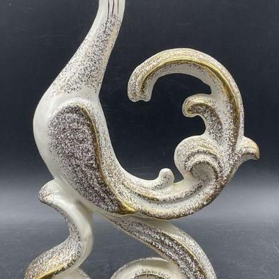 173: Vintage Mid Century Pottery Peacock Figural
