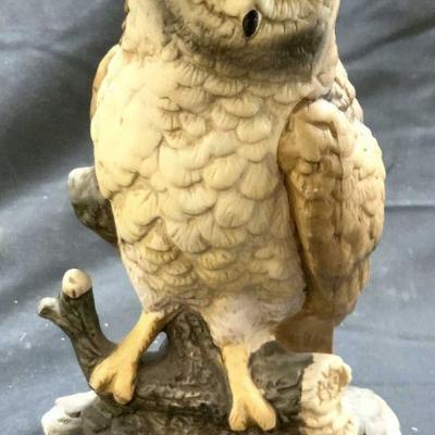 Vintage Bisque Porcelain Barn Owl Figure
