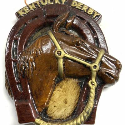 29: KENTUCKY DERBY Vntg Plaster Wall Hanging

