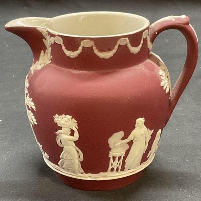 114: Wedgwood Crimson Jasperware Creamer Jug England
