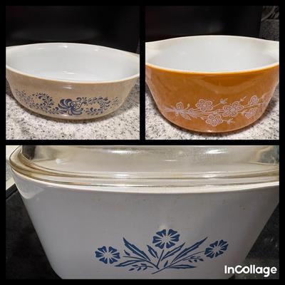 Three Vintage Pyrex Dishes
