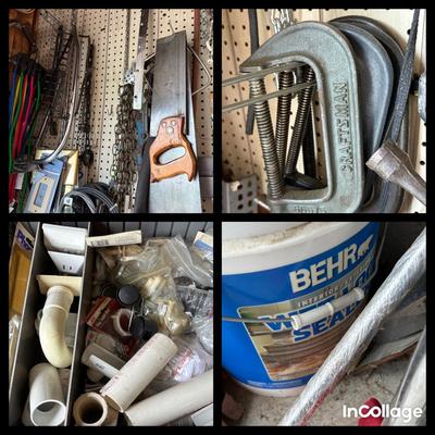Mystery Garage Wall Of Tools-Saws, Chains, Clamps