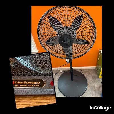 Lasko Five Speed Floor Fan, Disco Furnace Heater