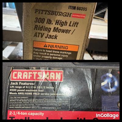 Pittsburgh 300lb High Lift Riding Mower/ATV Jack & Craftsman Trolley Jack