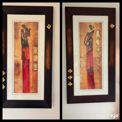 Pair Of Large Framed Prints Of African Women