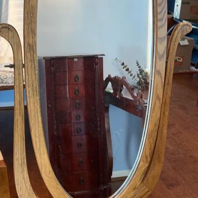 Oak Tripod Swivel Mirror