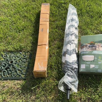 Umbrella Stand, Base, And Patio Set Cover 
